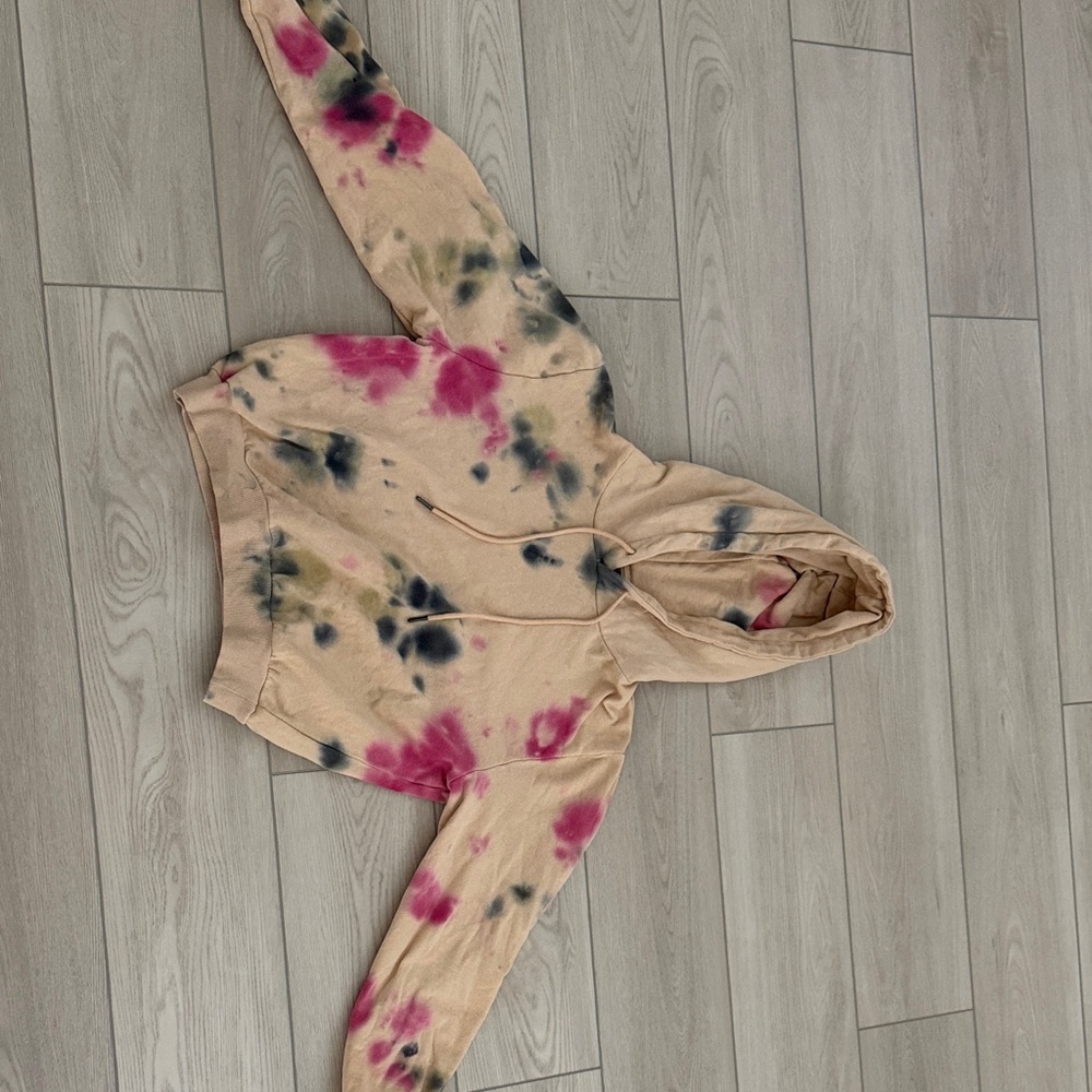 AFRM Beige and Black Tie-Dye Hoodie